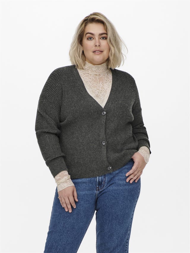 ONLY Curvy v-neck Knitted Cardigan - 15232691