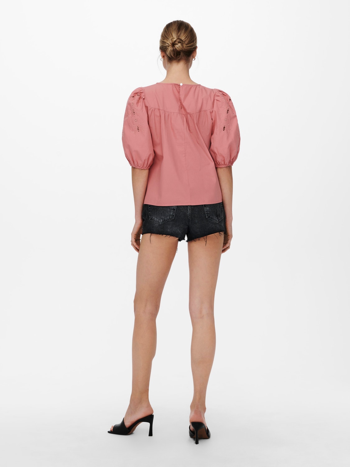 ONLY Mangas abullonadas Top -Dusty Rose - 15232868