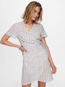 ONLY Robe courte Loose Fit Col rond -Cloud Dancer - 15232899