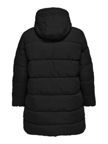ONLY Hood with string regulation Coat -Black - 15233009