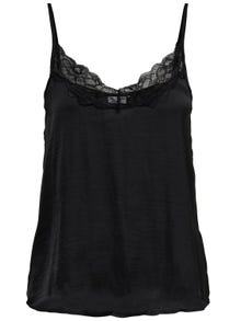 ONLY Kant Mouwloze top -Black - 15233143