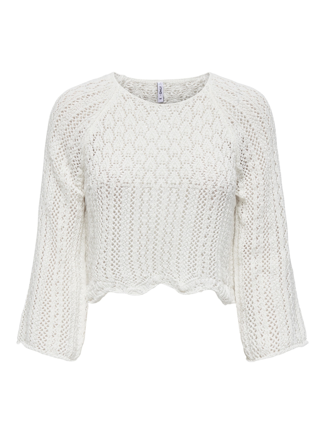 ONLY Cropped Knitted Pullover -Cloud Dancer - 15233173