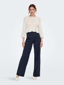 ONLY Cropped Strickpullover -Cloud Dancer - 15233173