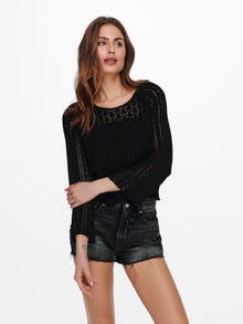 ONLY Cropped Knitted Pullover -Black - 15233173