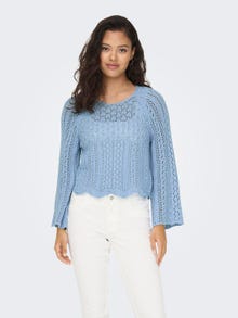 ONLY Cropped Knitted Pullover -Light Blue - 15233173