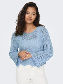 ONLY Cropped Strickpullover -Light Blue - 15233173