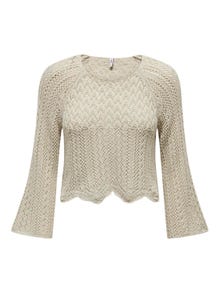 ONLY Cropped Knitted Pullover -Feather Gray - 15233173