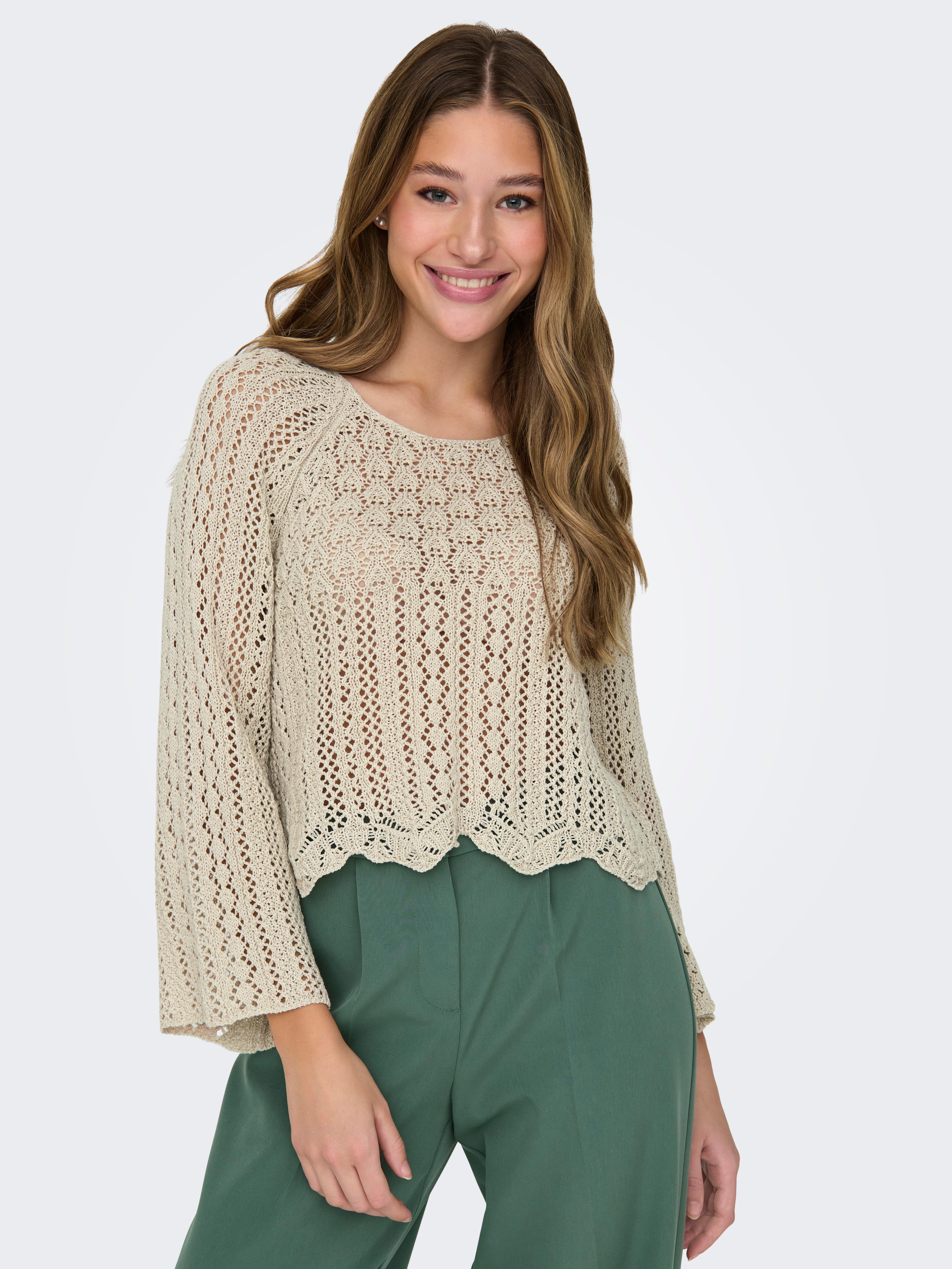 Onlsally Puff Pullover Black Stripes W
