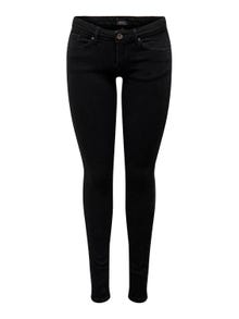 ONLY Skinny Fit Super low waist Jeans -Black Denim - 15233217