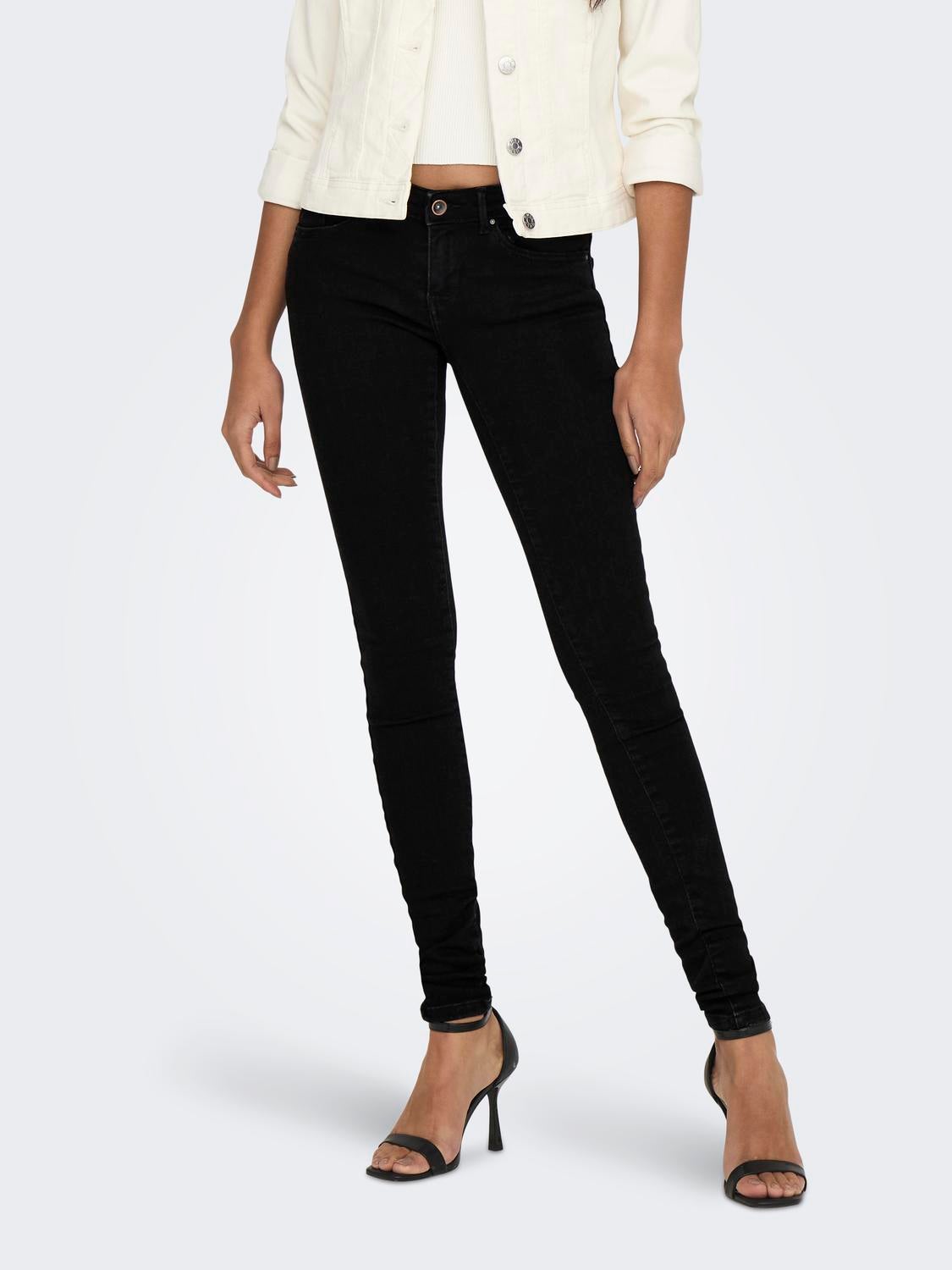 Jean slim outlet noir taille basse