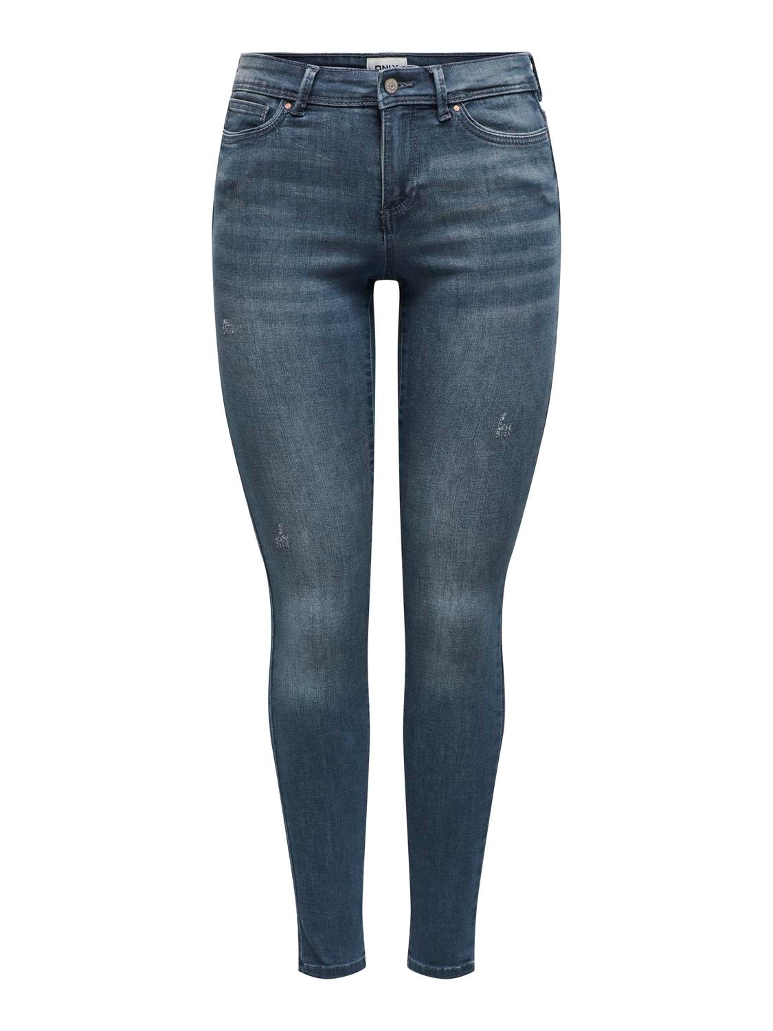 ONLY Skinny Fit Mid waist Jeans -Blue Black Denim - 15233288