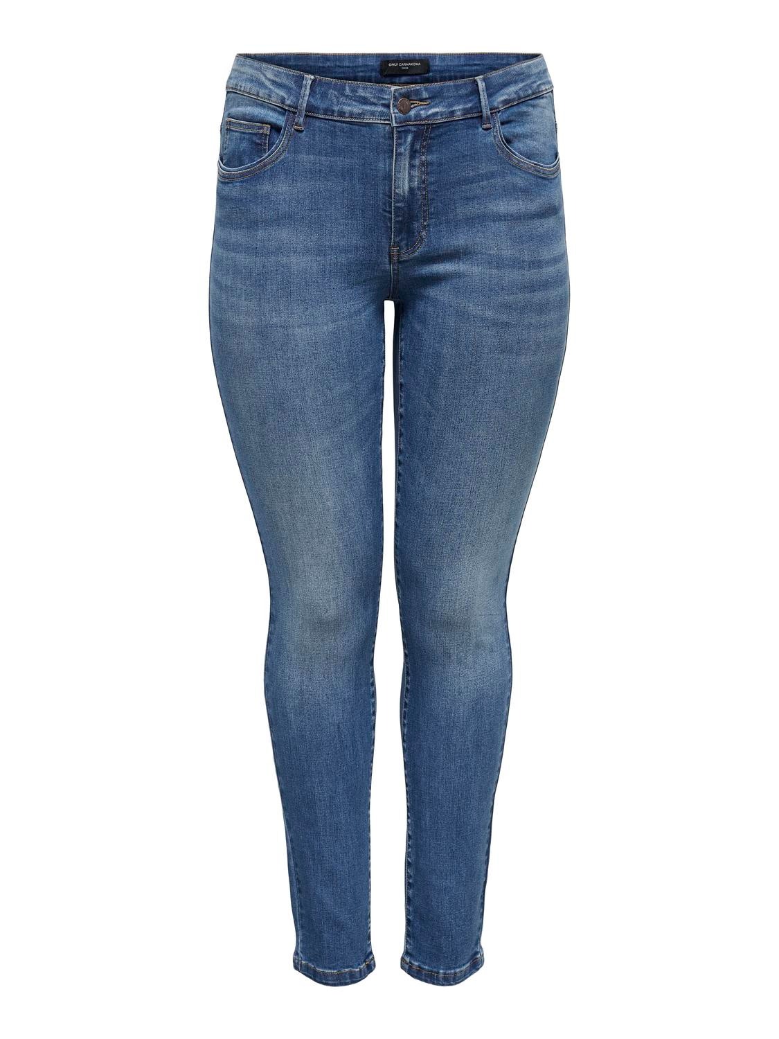 ONLY Skinny Fit Mittlere Taille Jeans -Medium Blue Denim - 15233370