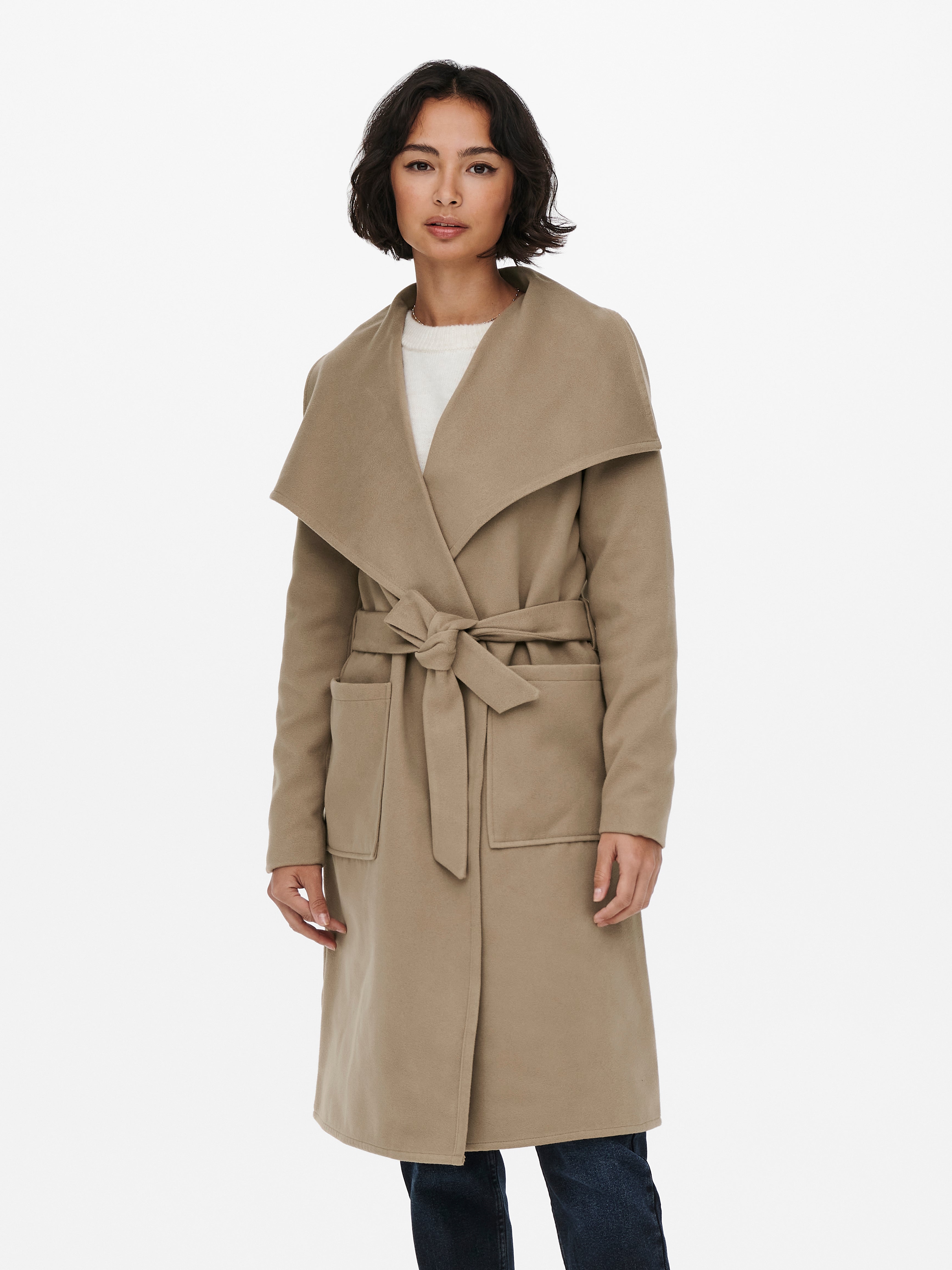 Drapy Coat | Light Brown | ONLY®