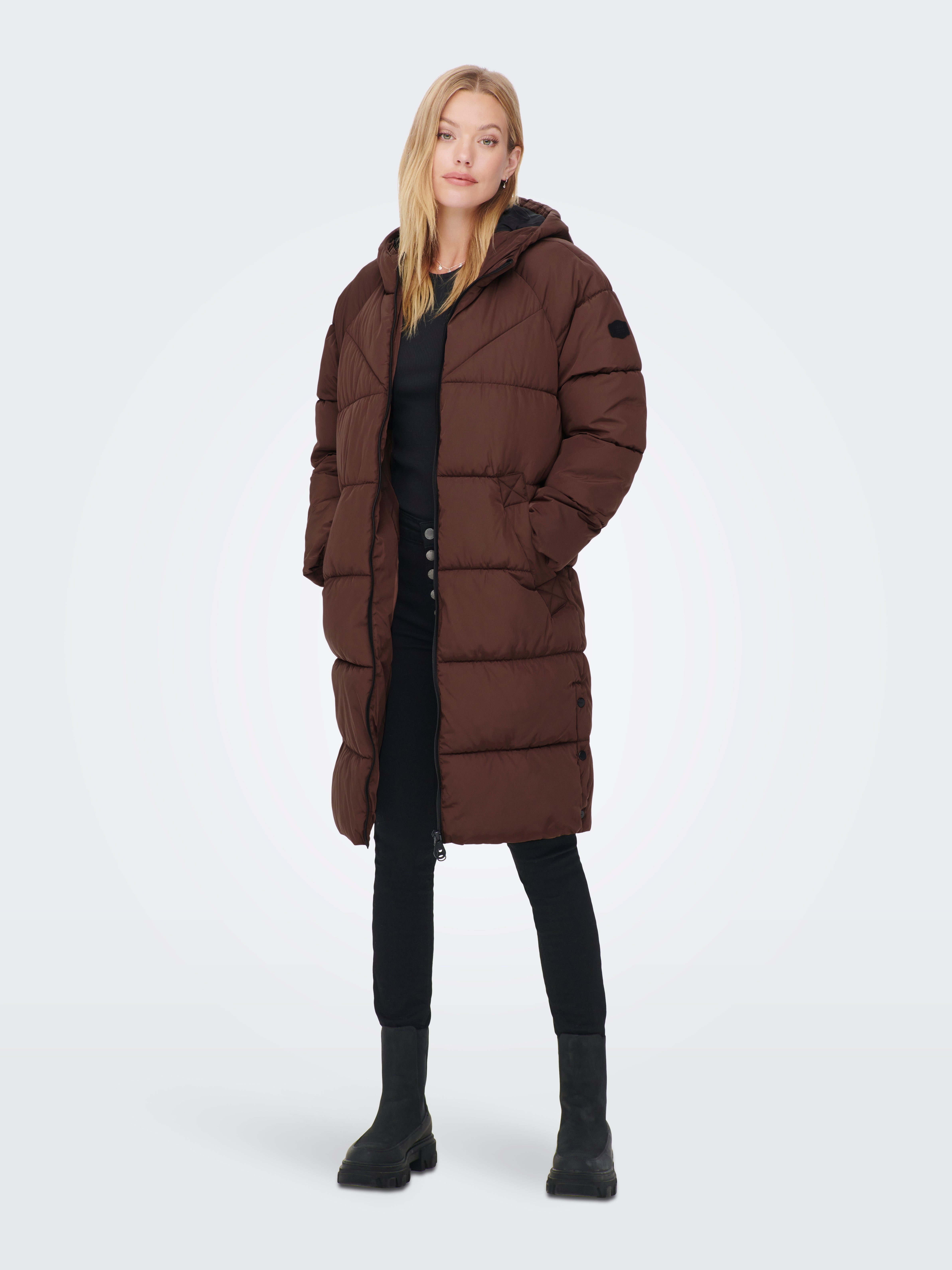 Hooded coat clearance