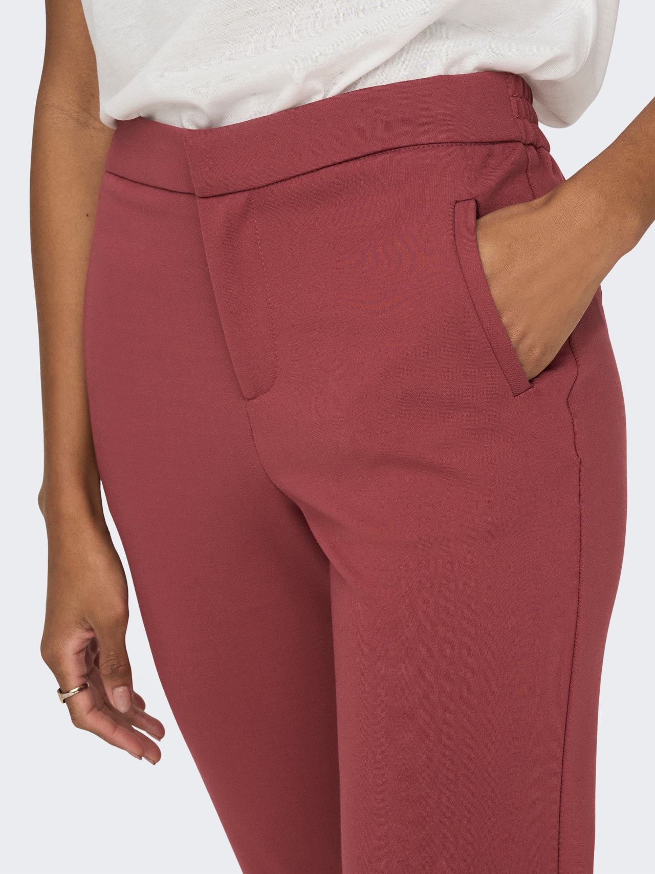 ONLY Pantalons Slim Fit Taille moyenne -Cowhide - 15233496