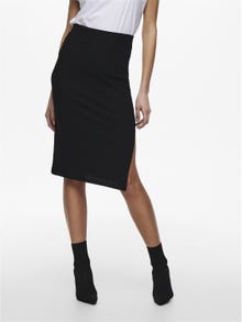 ONLY Midi nederdel med slids -Black - 15233600