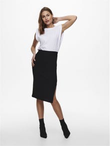 ONLY Midi nederdel med slids -Black - 15233600