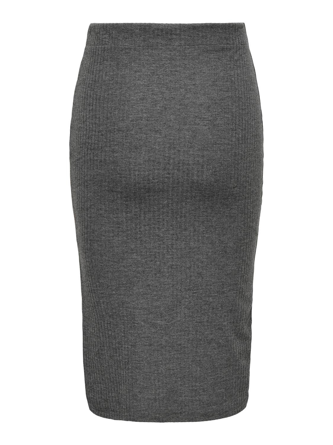 ONLY Midi Skirt -Dark Grey Melange - 15233600