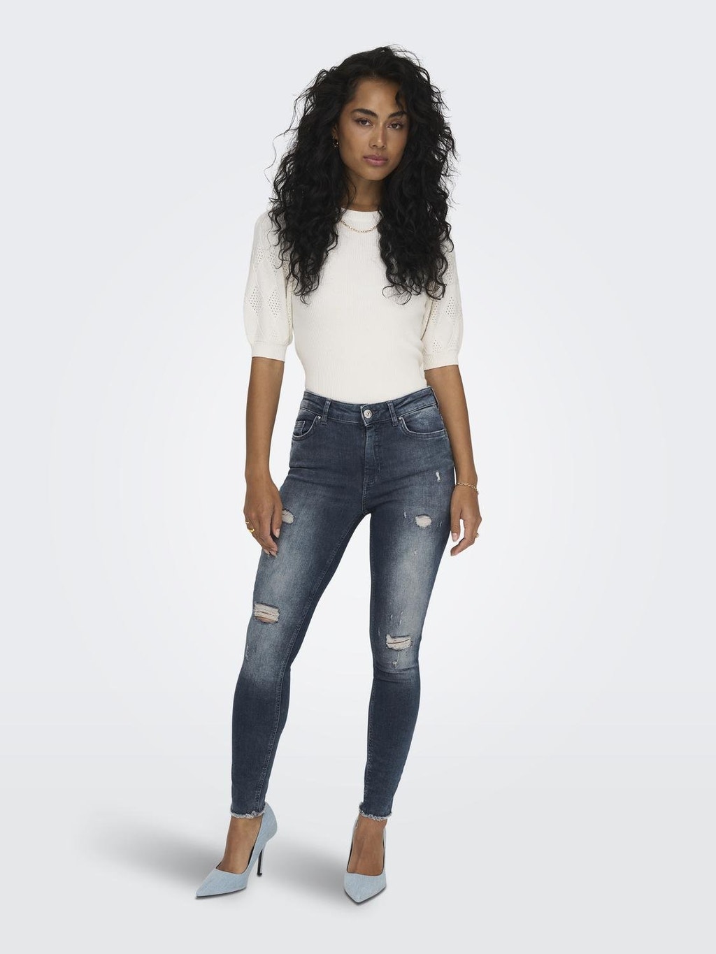 ONLBlush life mid ankle Skinny fit jeans | Medium Blue | ONLY®