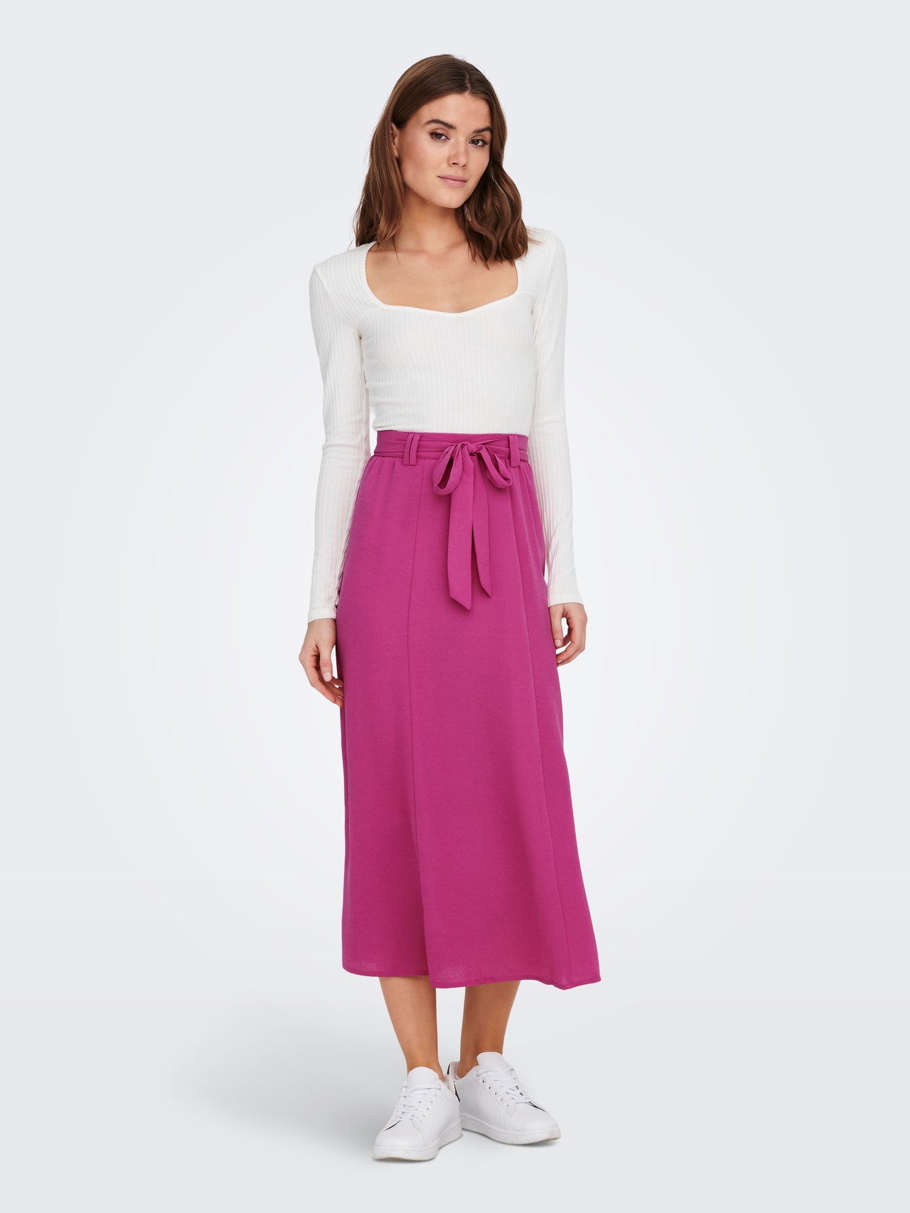 ONLY Midi Nederdel -Very Berry - 15233735