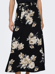 ONLY Long Skirt With Tie Belt -Black - 15233736