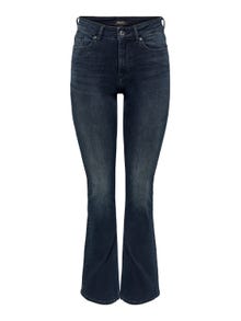 ONLY Flared Fit Middels høy midje Jeans -Blue Black Denim - 15233833