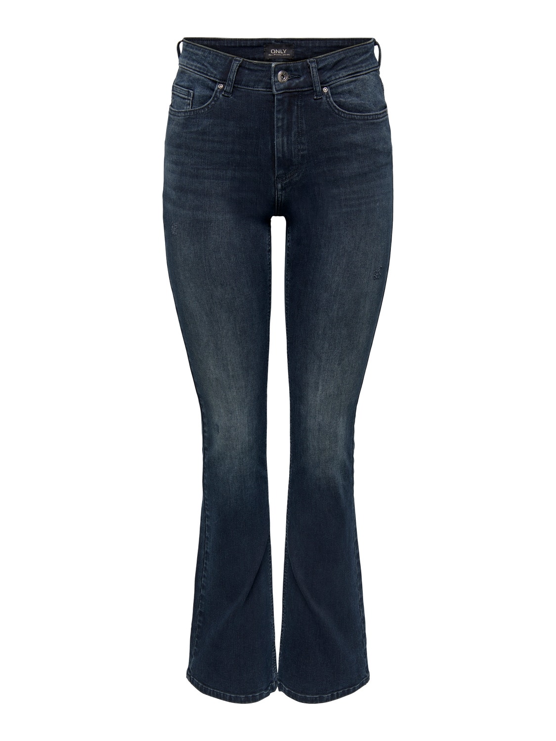 ONLY Flared Fit Middels høy midje Jeans -Blue Black Denim - 15233833