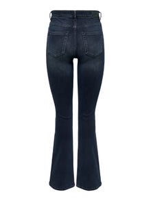 ONLY Krój flared Średnia talia Jeans -Blue Black Denim - 15233833