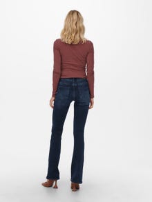 ONLY Krój flared Średnia talia Jeans -Blue Black Denim - 15233833