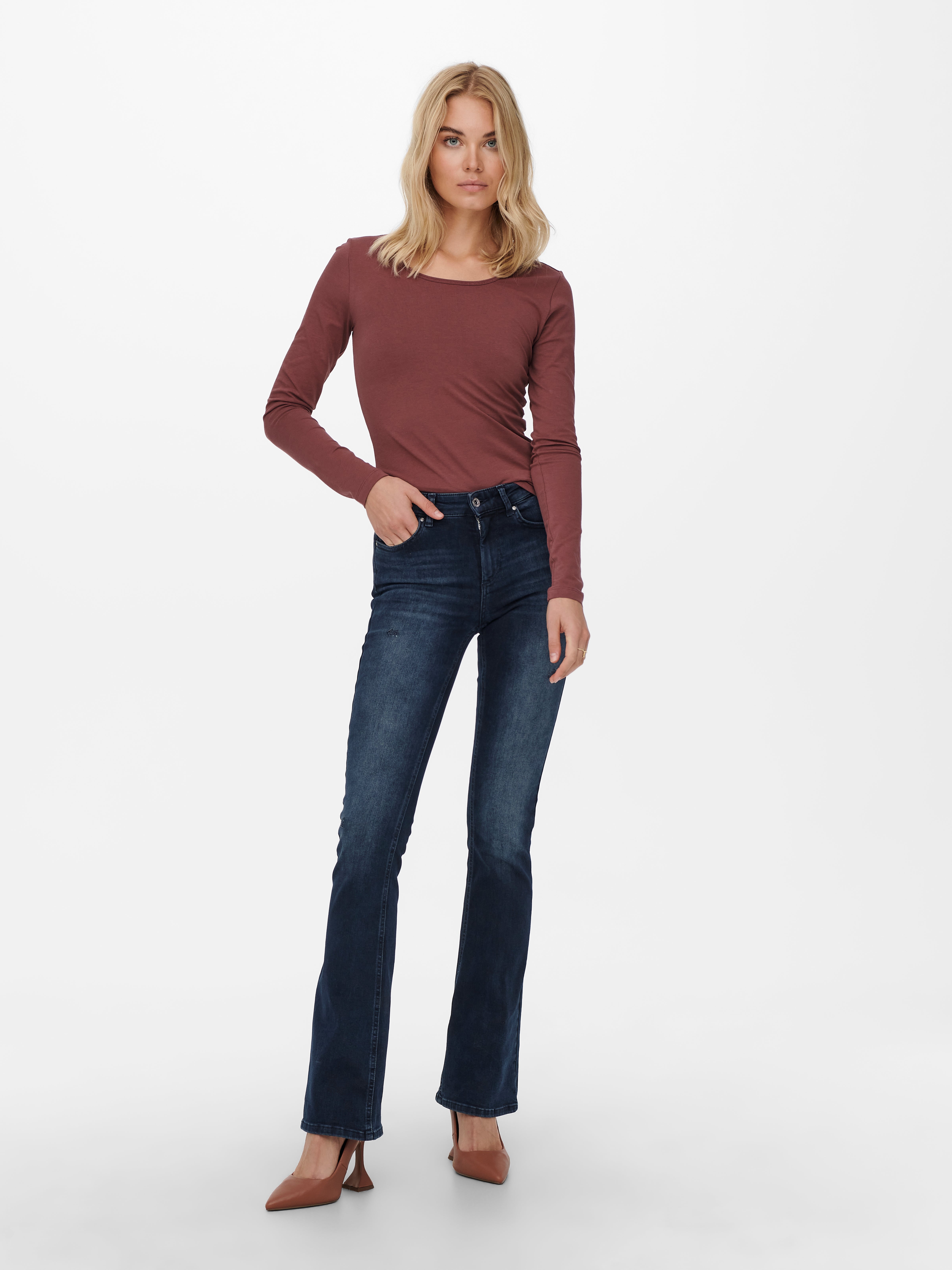 Thumbnail - Onlblush Mittlere Taille Ausgestellt Jeans
