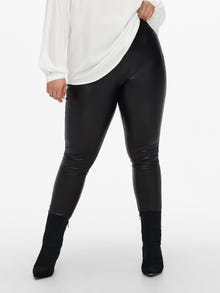 ONLY Curvy faux Leather Leggings -Black - 15233969