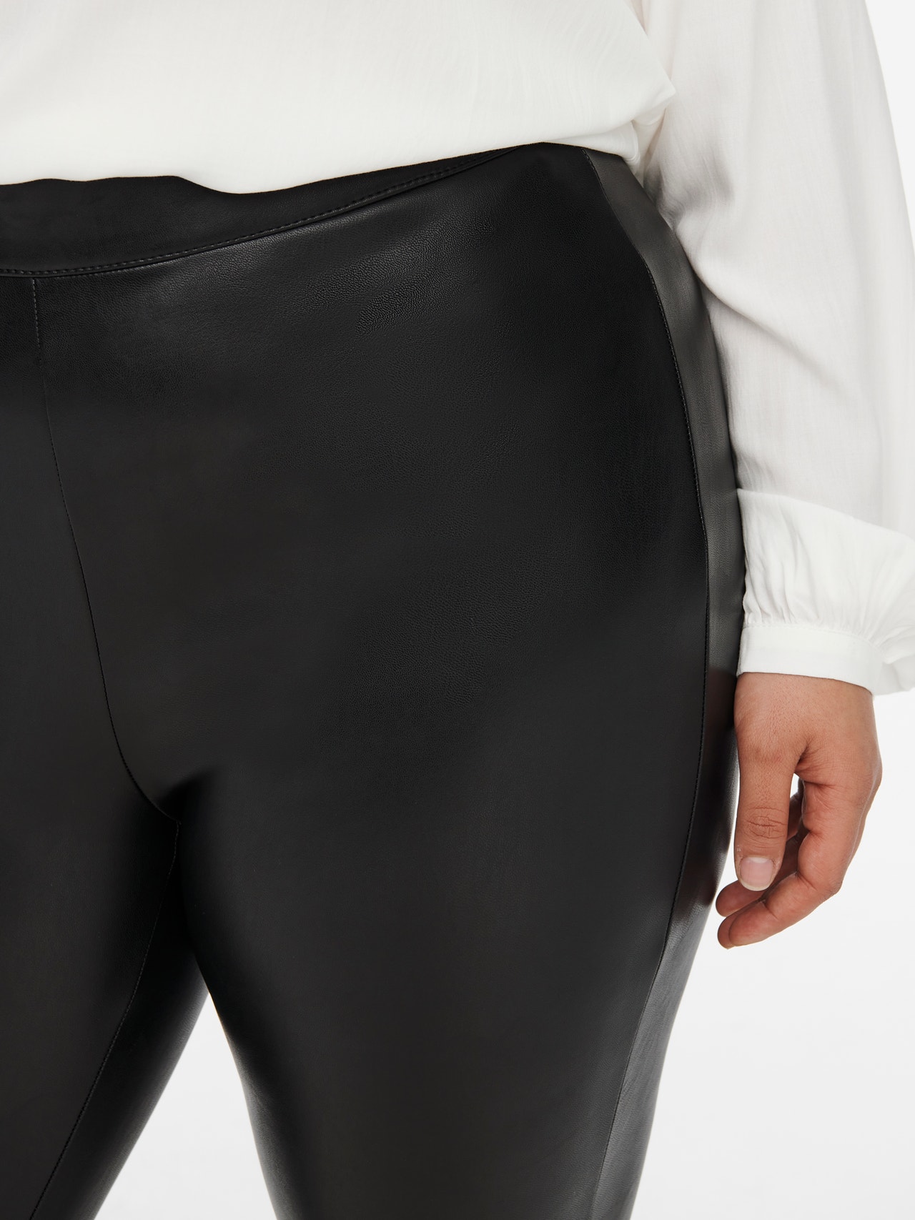 ONLY Curvy faux Leather Leggings -Black - 15233969