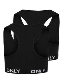 ONLY 2er-Pack Logo Oberteil -Black - 15233994