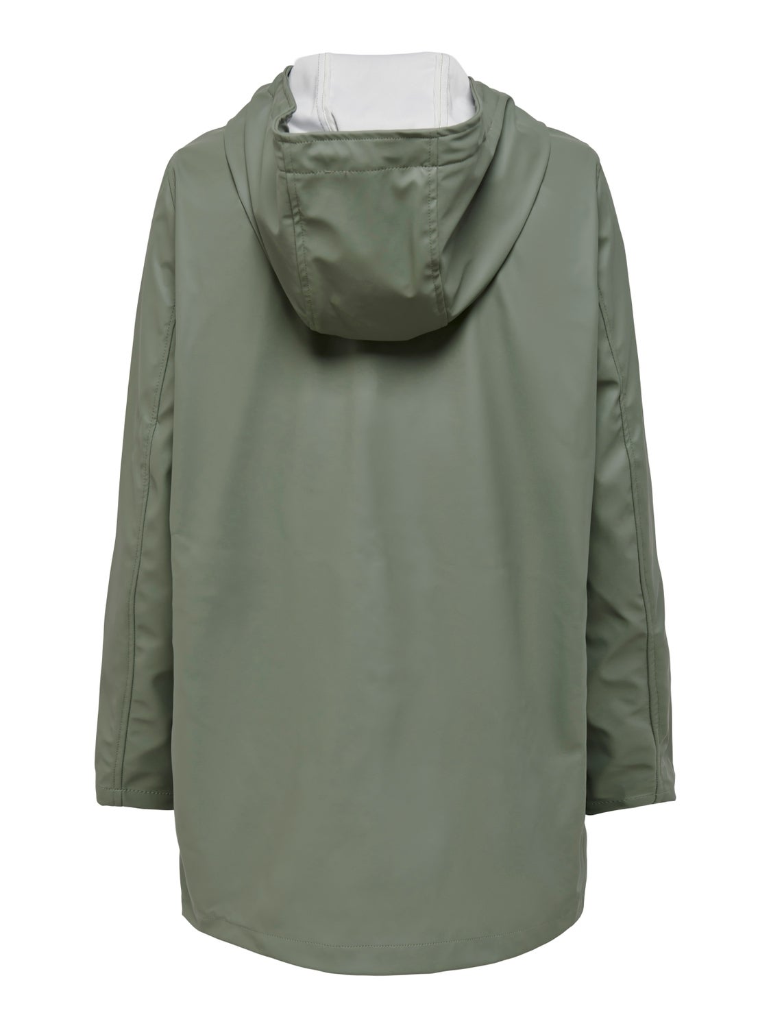 olive green rain coat