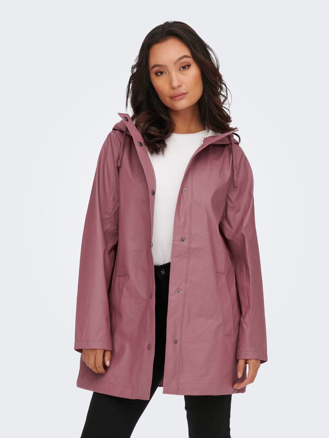Solid colored Rain jacket | Dark Rose 