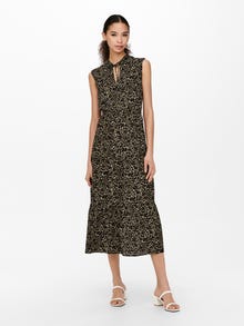ONLY Printed Midi dress -Toasted Coconut - 15234092