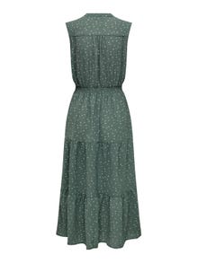 ONLY Normal geschnitten V-Ausschnitt Langes Kleid -Balsam Green - 15234092