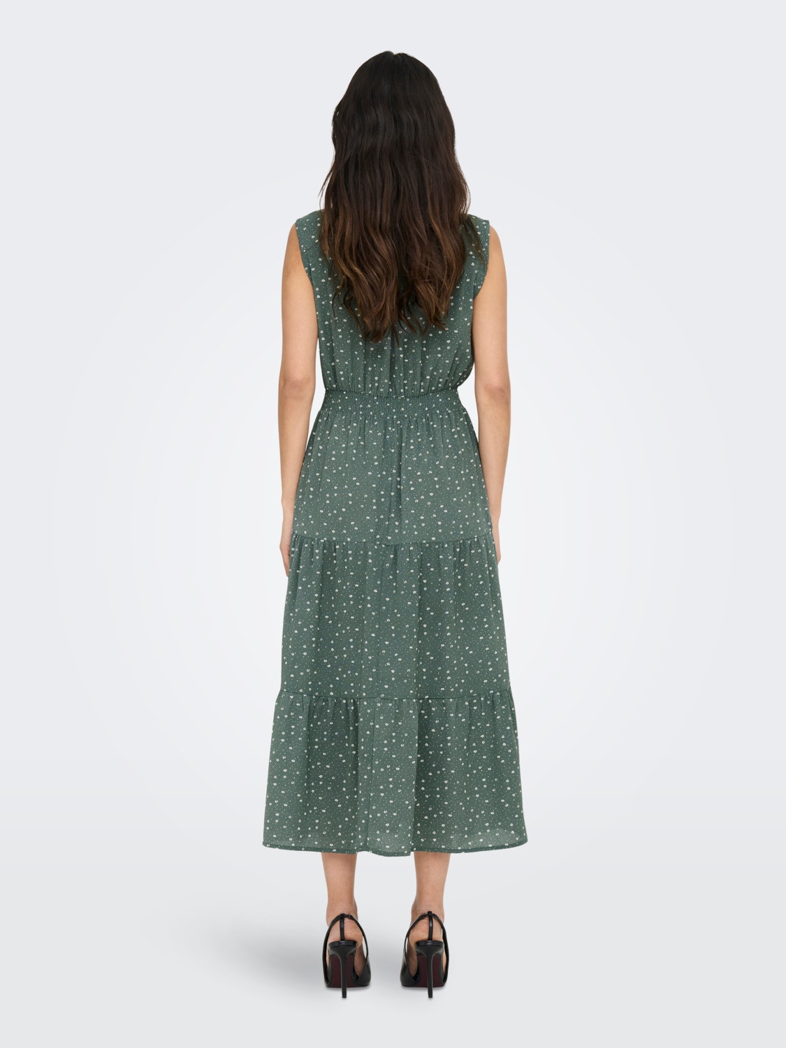 ONLY Printet Midi kjole -Balsam Green - 15234092