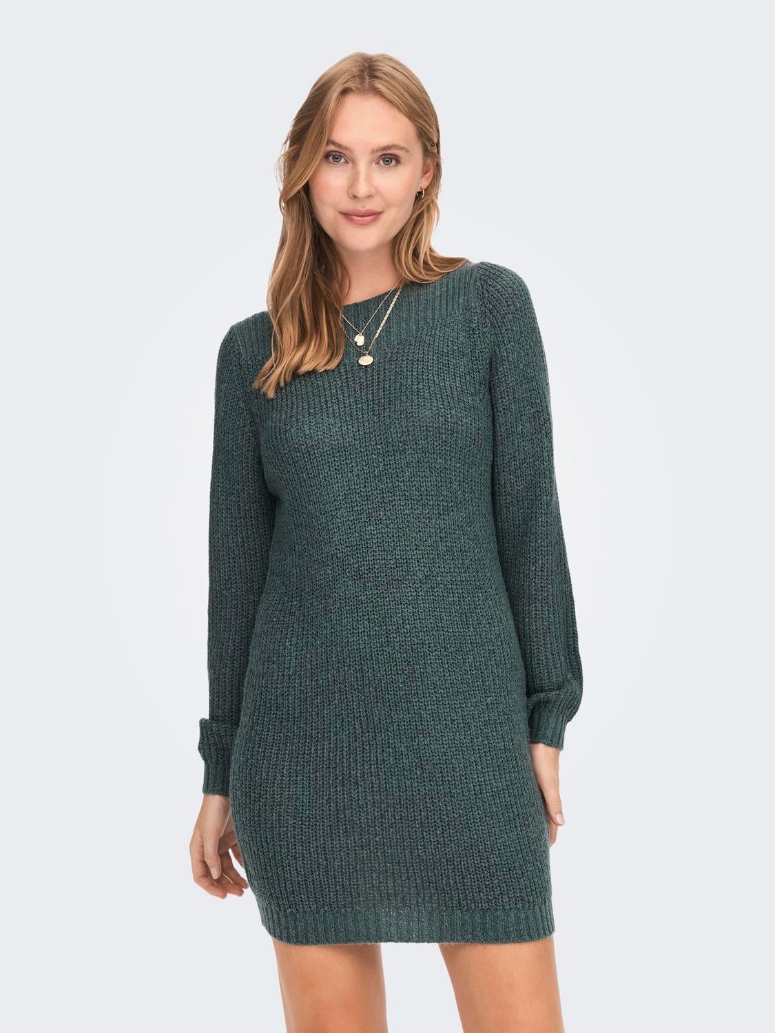 Mini knitted dress | Dark Turquoise | ONLY®