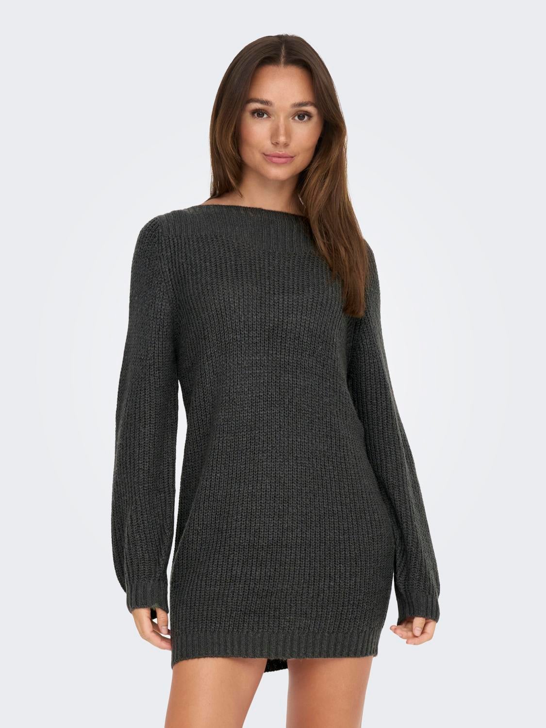 Grey boat hotsell neck dress