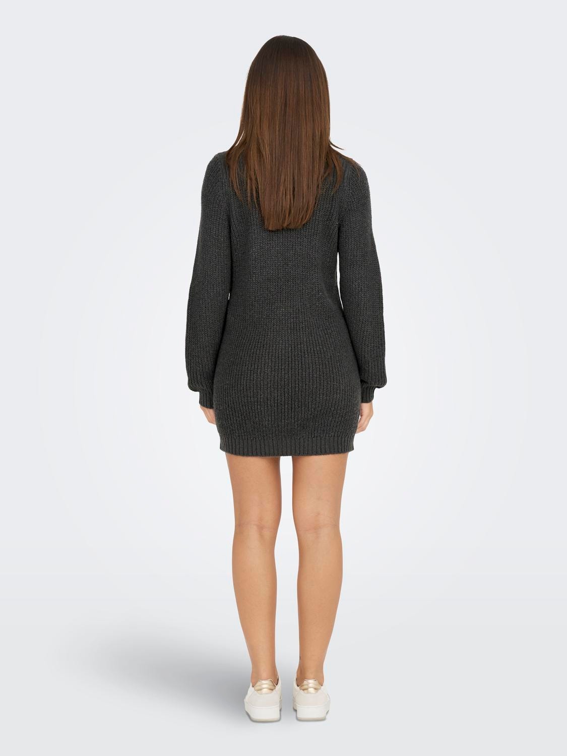 ONLY Mini knitted dress -Dark Grey Melange - 15234103