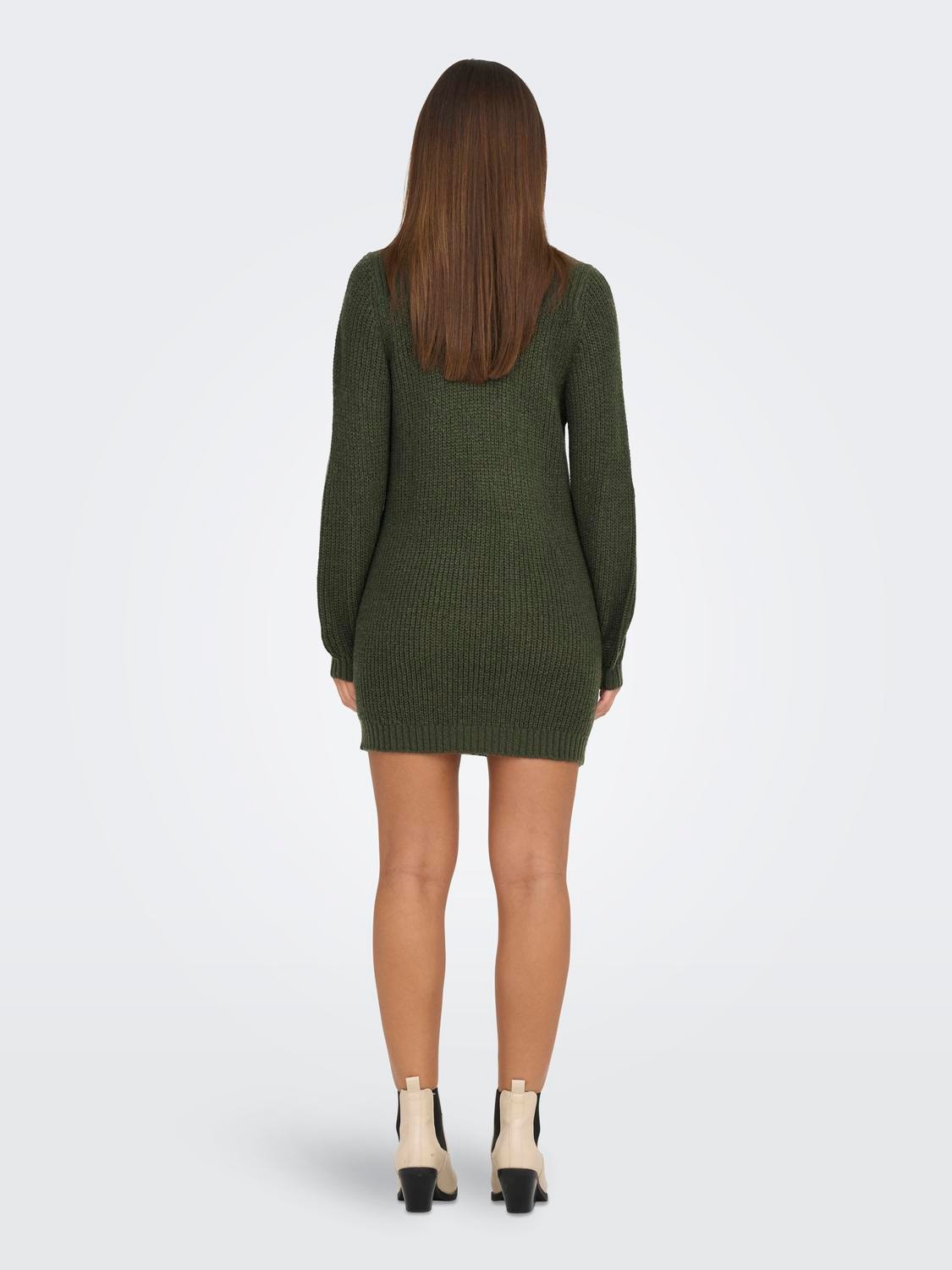 Mini knitted dress | Dark Green | ONLY® | 