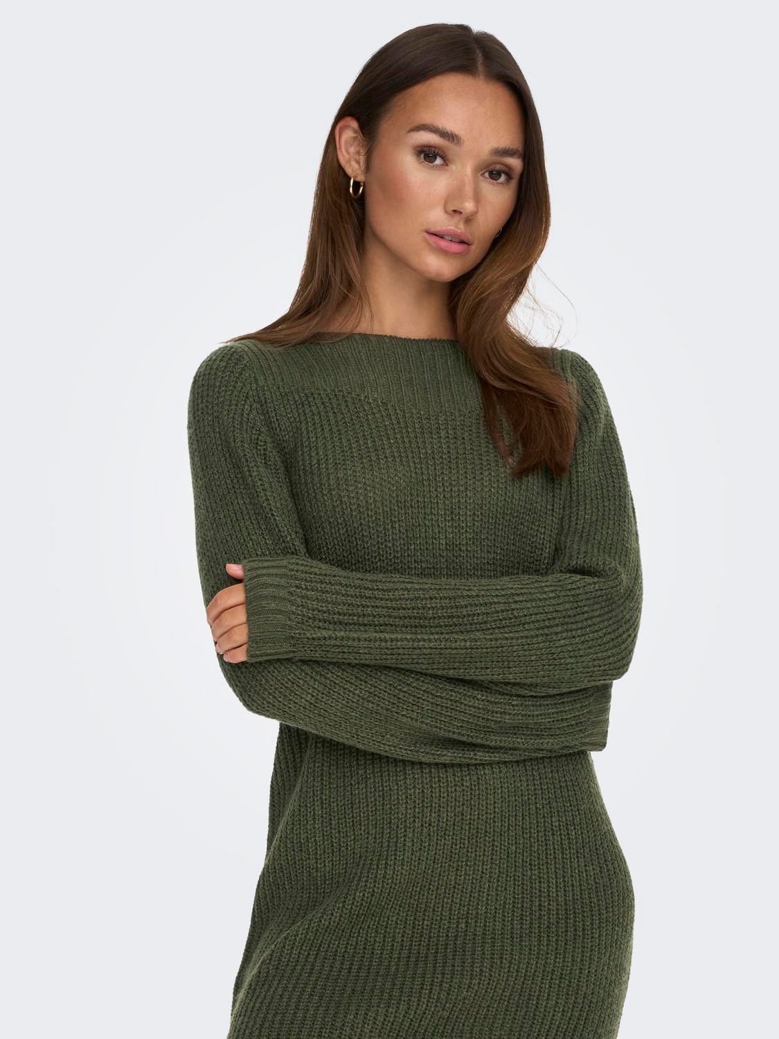 knitted | Dark dress Mini Green | ONLY®