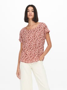 ONLY Printed Top -Old Rose - 15234106