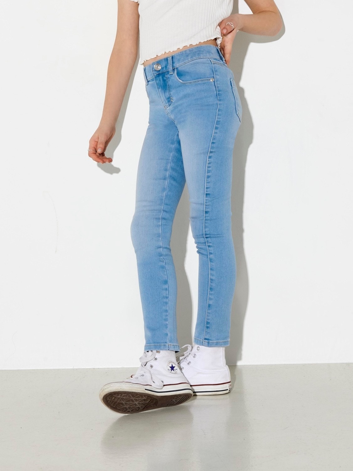 ONLY Skinny Fit Mid waist Jeans -Light Blue Denim - 15234578
