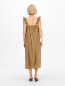 ONLY Midi kjole med flæser -Toasted Coconut - 15234582