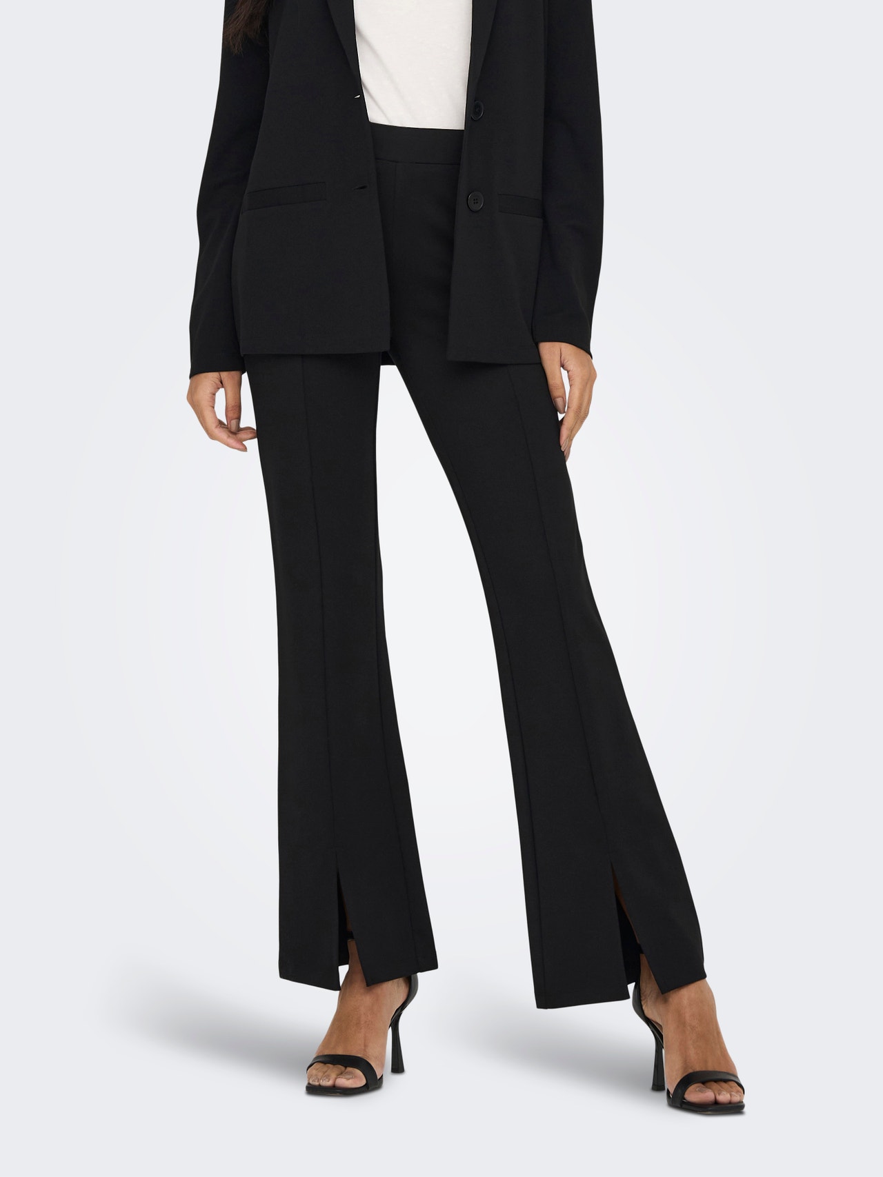 ONLY Flared Fit Mid waist Trousers -Black - 15234628