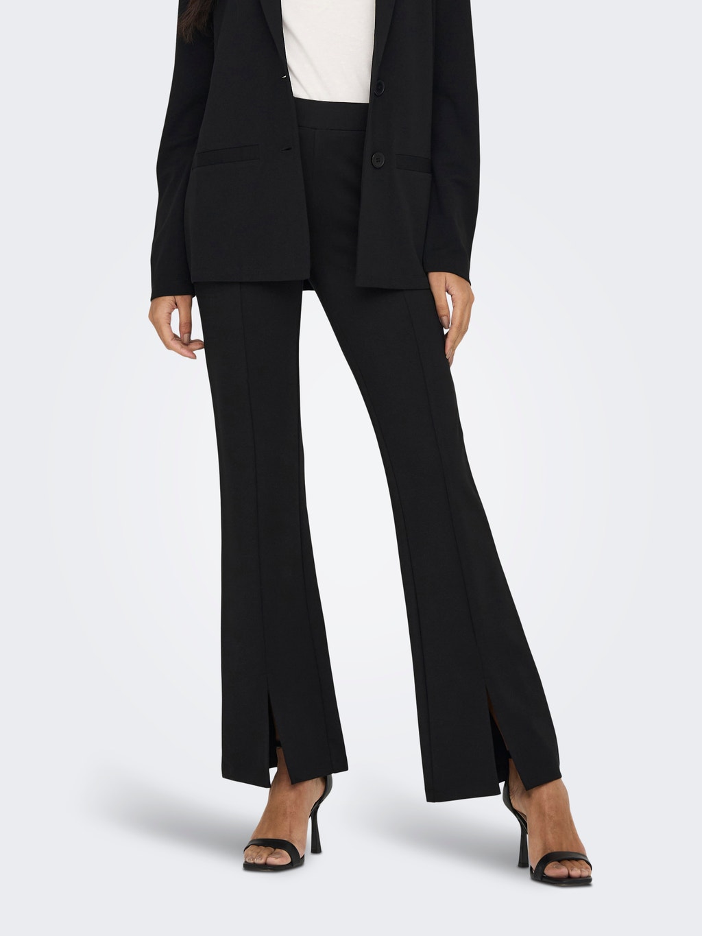 Flare slit Trousers | Black | ONLY®