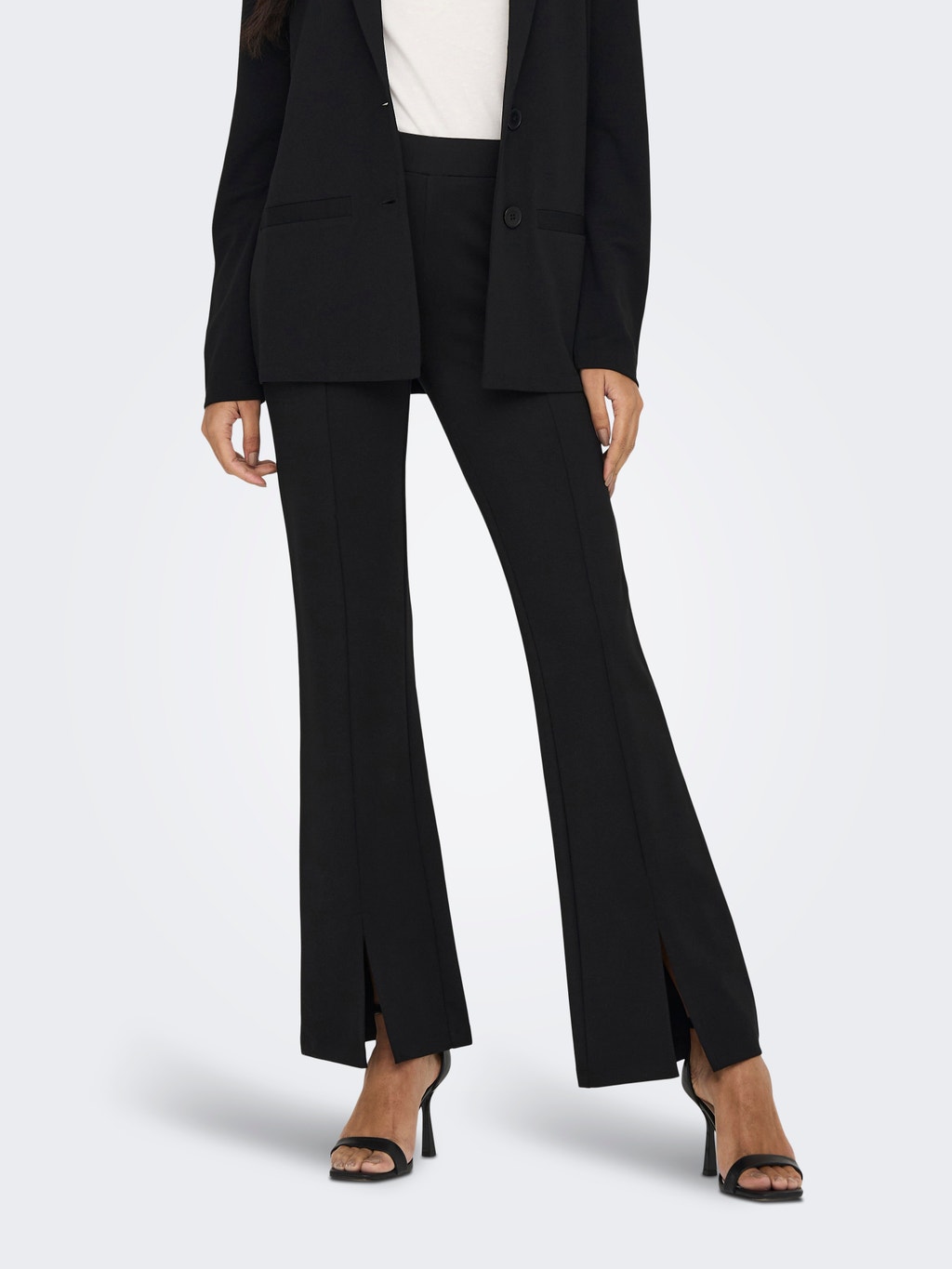 Flare Slit Trousers Black ONLY flare-slit-trousers-black-only