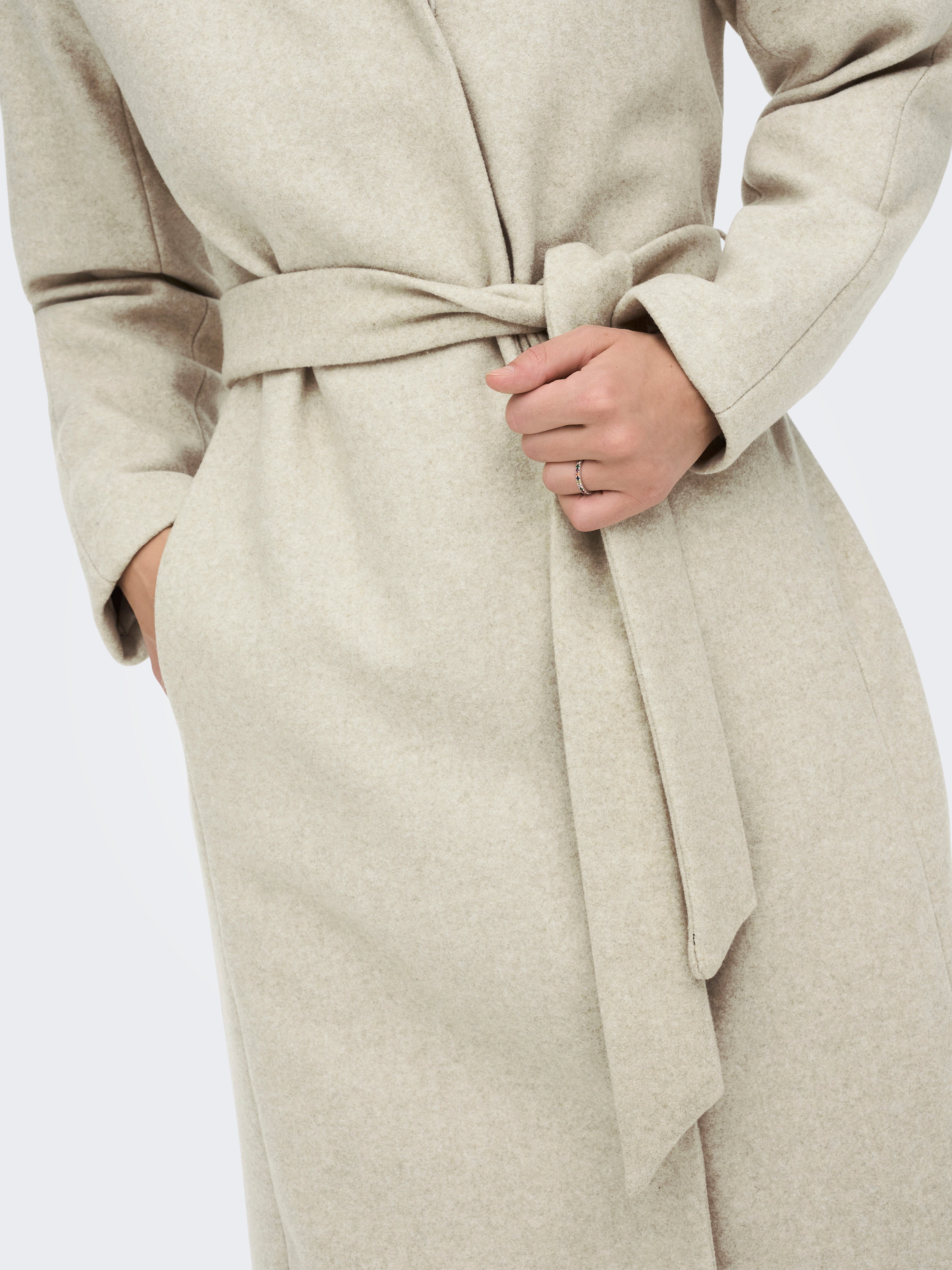 Manteau ceinture online beige